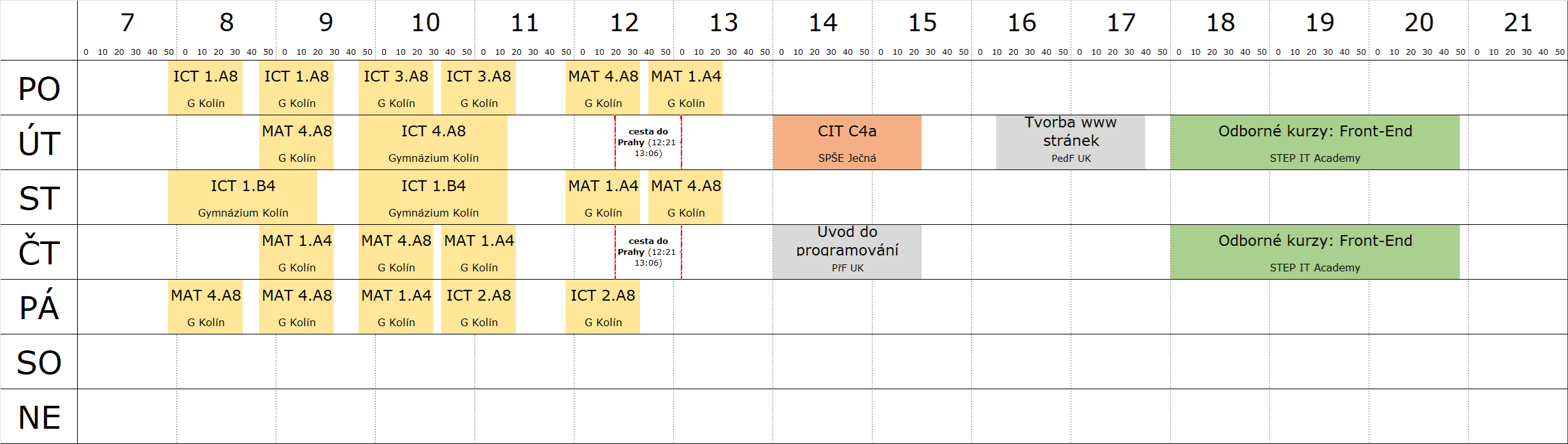 Rozvrh hodin 2025/2026 (zimní semestr / 1. pololetí)